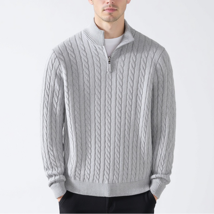 Nicola Set 5 Maglioni a Trecce con Mezza Zip vista