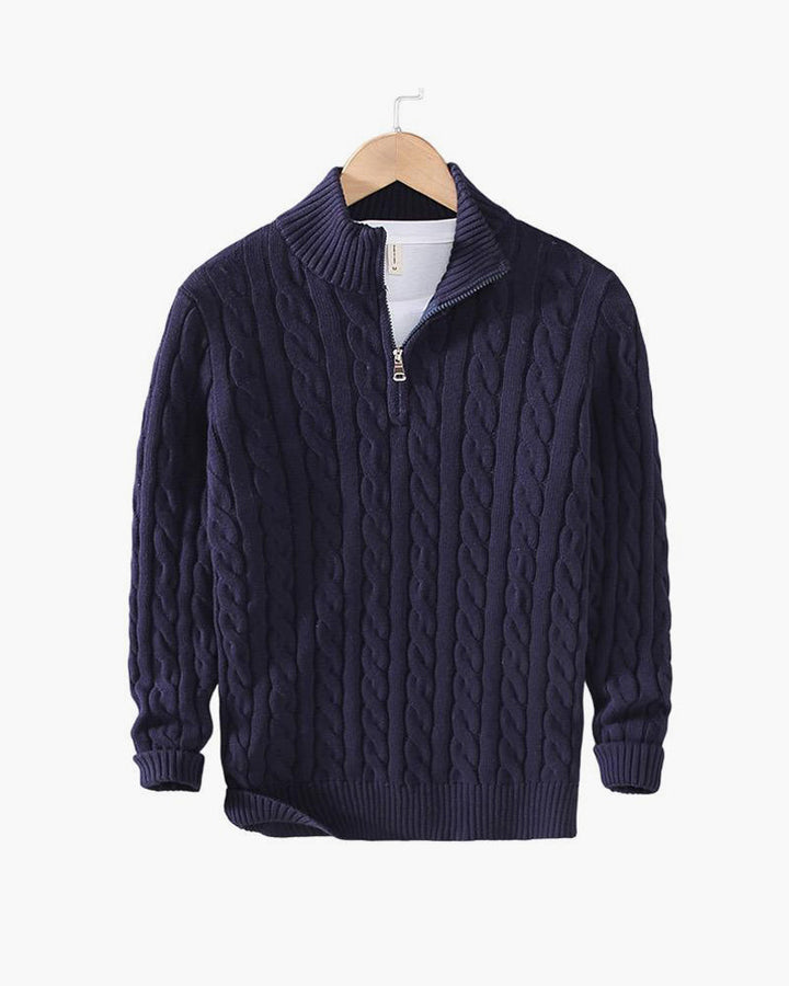 Maglione a Trecce con Zip