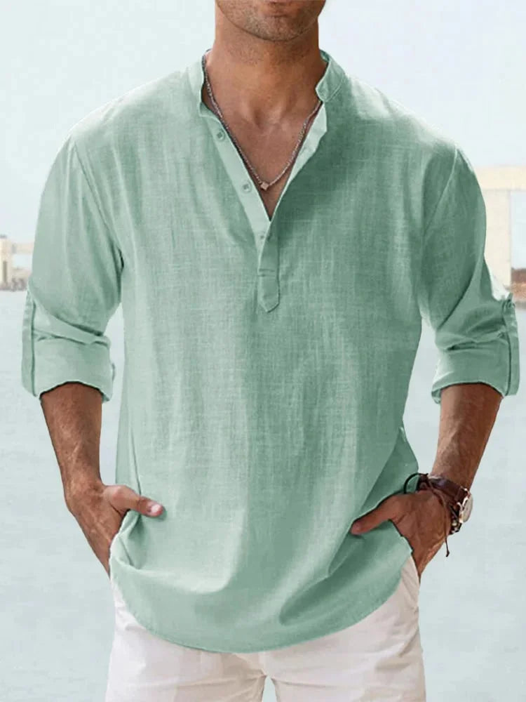 Alessandro Camicia in Lino Estiva Verde Militare