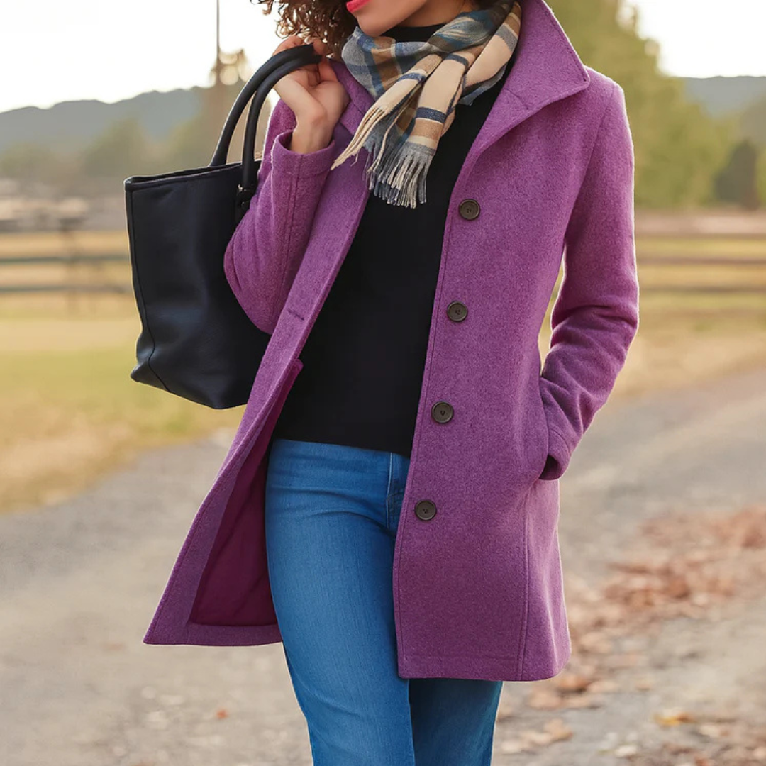 Bianca Cappotto Classico Mezza Stagione Lila