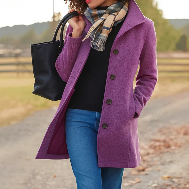 Bianca Cappotto Classico Mezza Stagione Lila