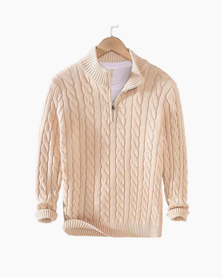 Maglione a Trecce con Zip