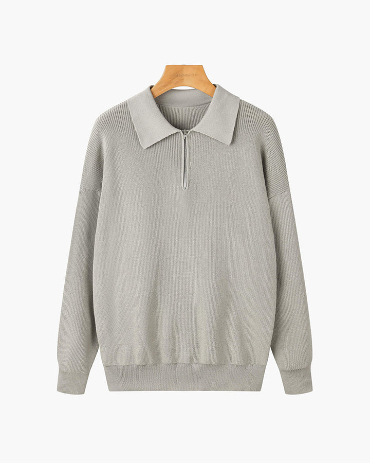 Maglione con Zip e Collo Alto