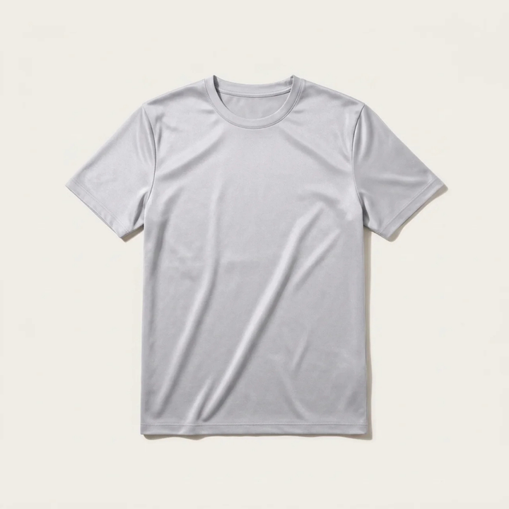 T-Shirt Alta Lucentezza Grigio Chiaro