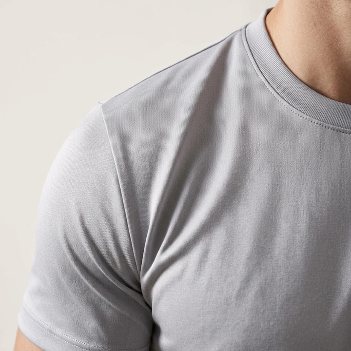 T-Shirt Alta Lucentezza Grigio Chiaro