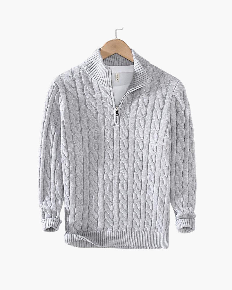 Maglione a Trecce con Zip