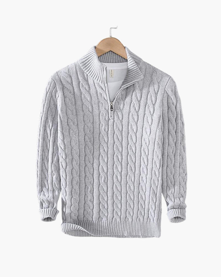 Maglione a Trecce con Zip