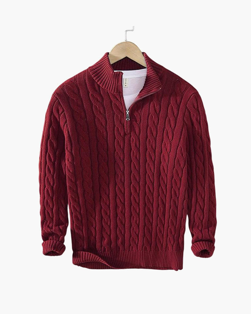 Maglione a Trecce con Zip