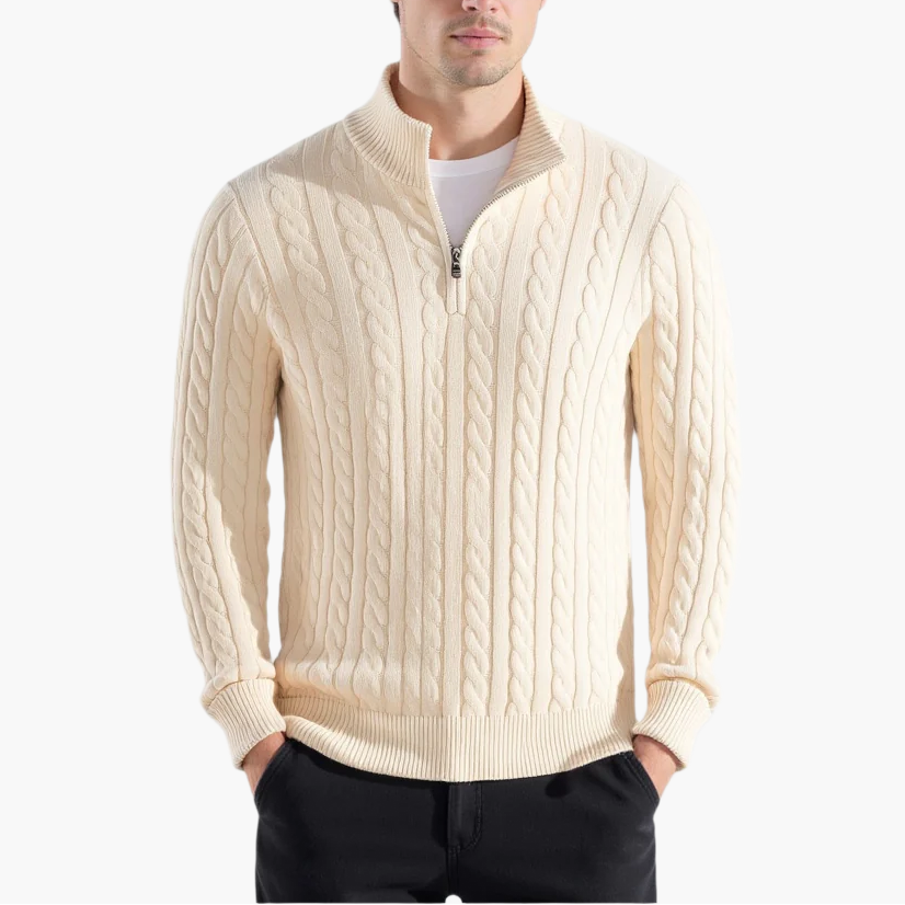 Nicola Set 5 Maglioni a Trecce con Mezza Zip colori