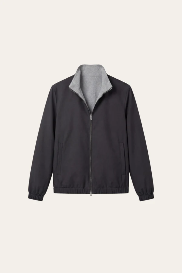 Giacca Reversibile Nera con Retro Grigio