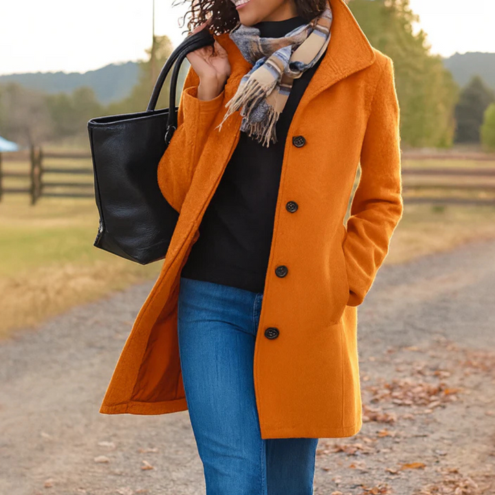 Bianca Cappotto Classico Mezza Stagione Arancione