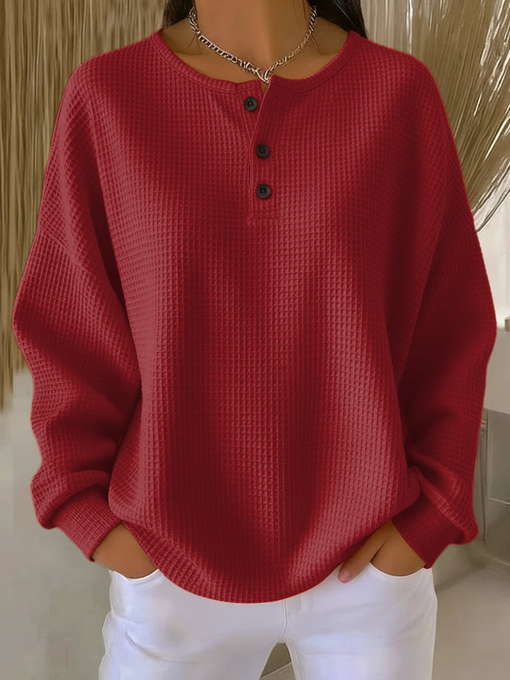 Felpa Henley in Waffle