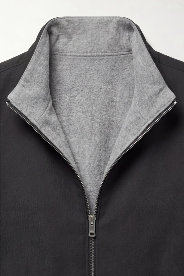 Giacca Reversibile Nera con Retro Grigio