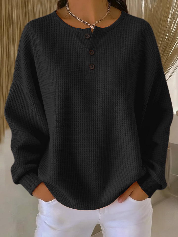 Felpa Henley in Waffle