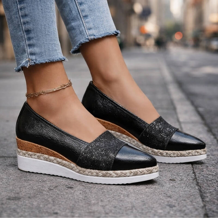 Sneaker con Zeppa e Glitter Rosalind
