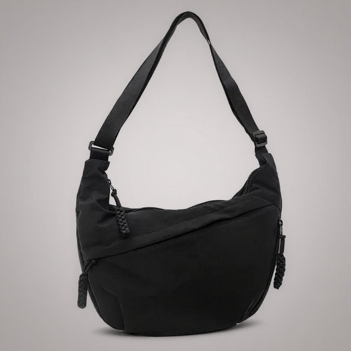 Borsa a Spalla in Nylon Nera