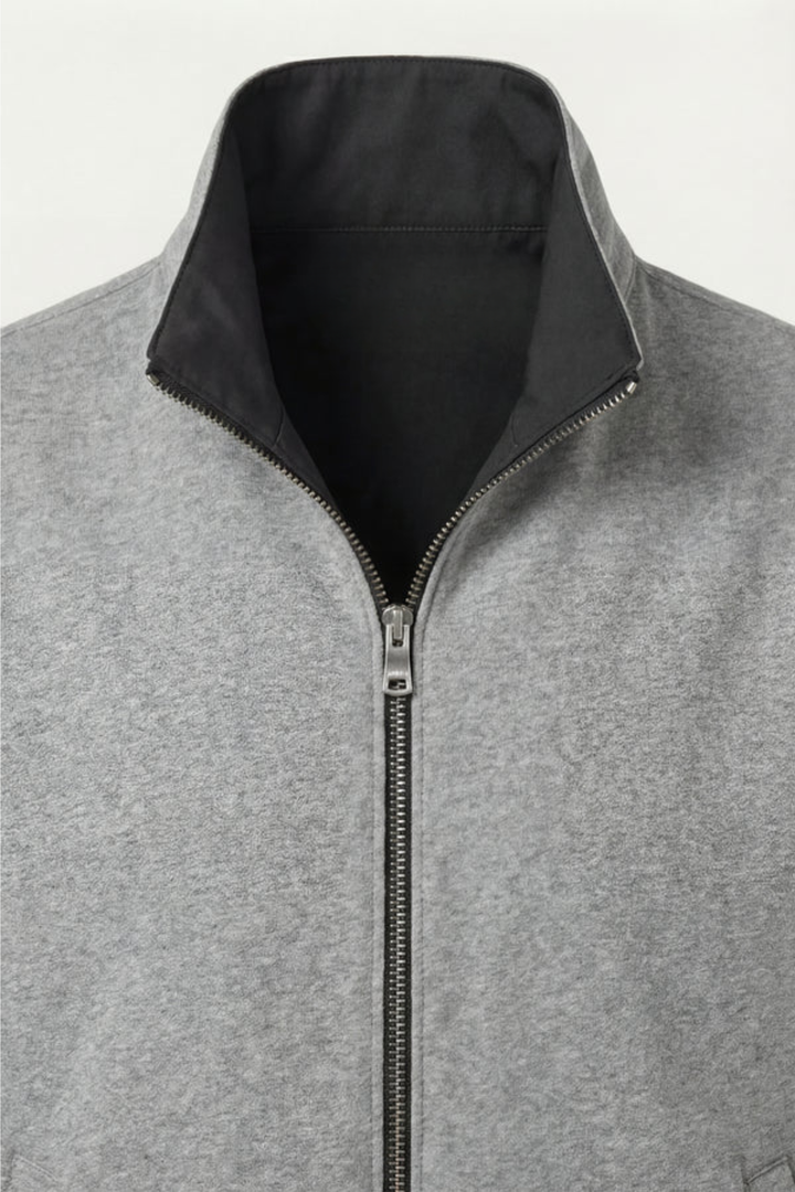 Giacca Reversibile Nera con Retro Grigio