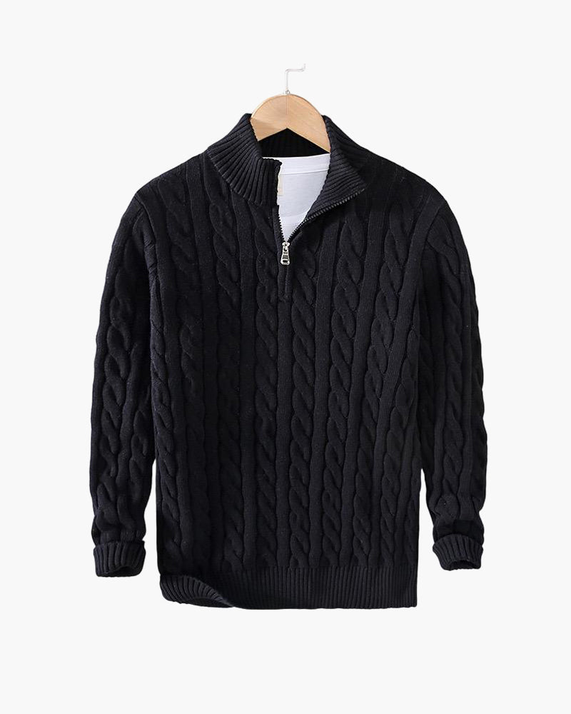 Maglione a Trecce con Zip