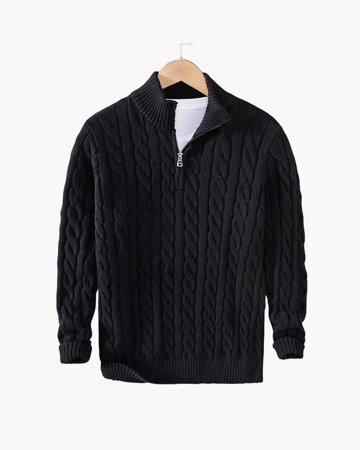 Maglione a Trecce con Zip