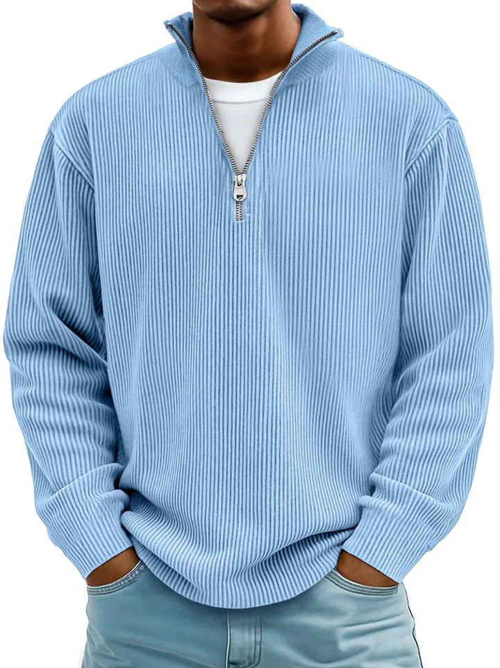 Simone Maglione Half-Zip Moderno Blu