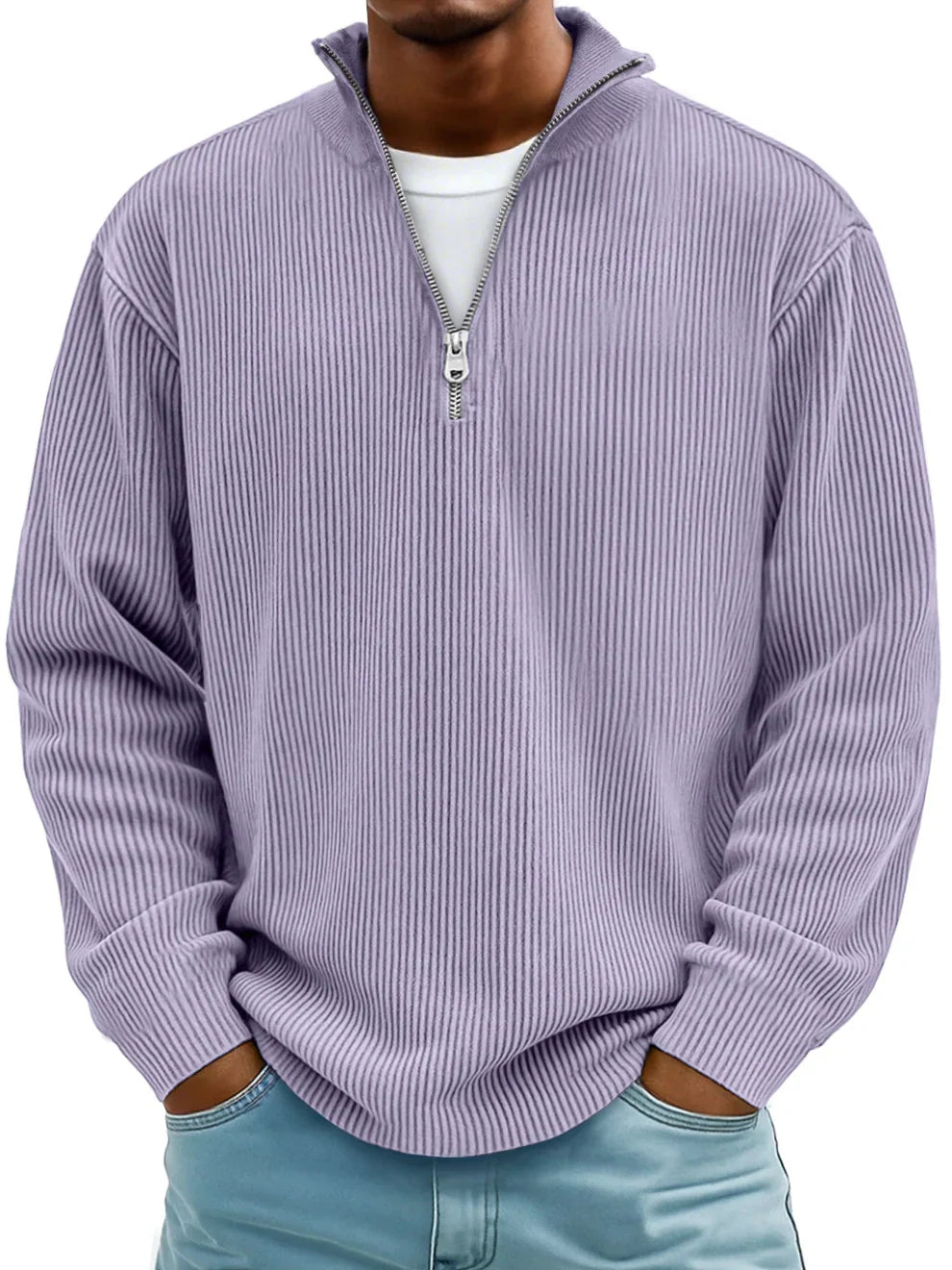Simone Maglione Half-Zip Moderno Viola