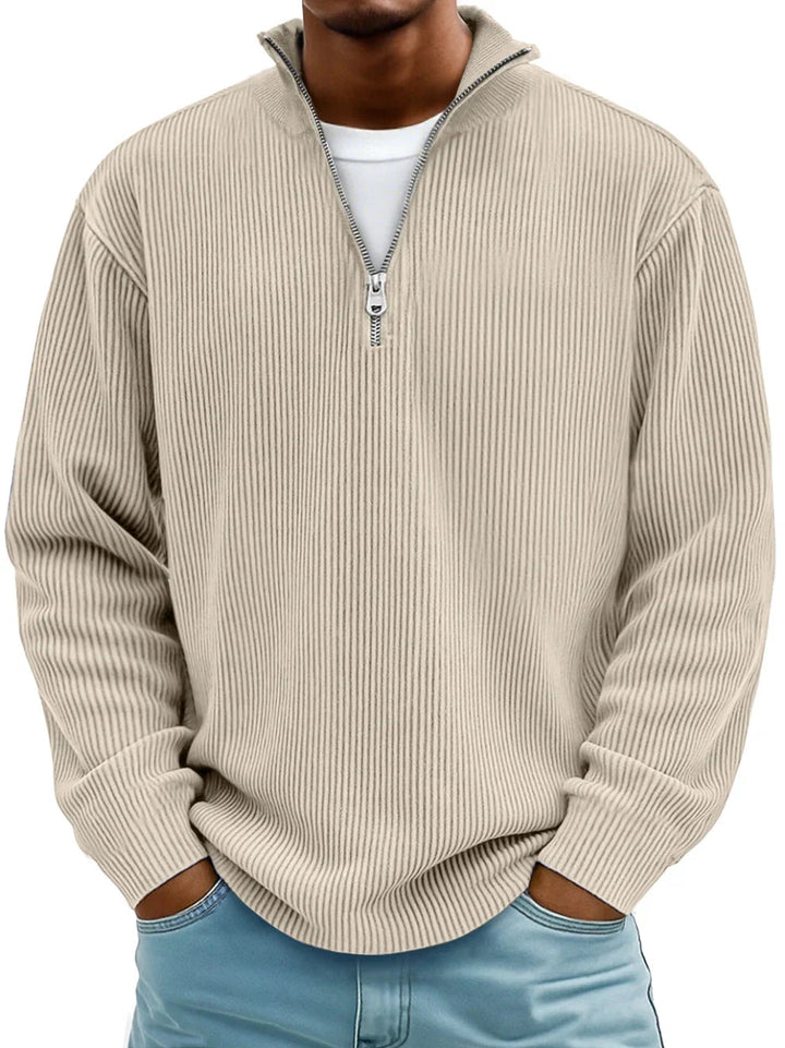 Simone Maglione Half-Zip Moderno Caqui