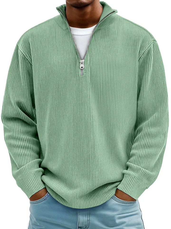 Simone Maglione Half-Zip Moderno Verde