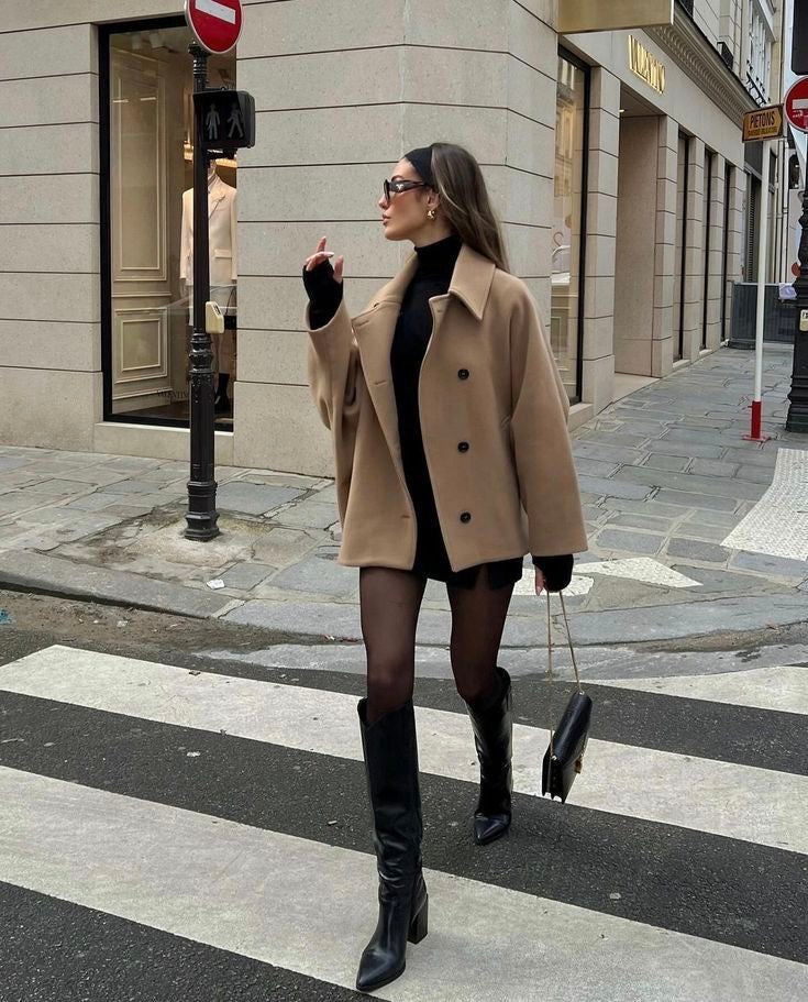 Giulia Cappotto Oversize Autunnale dettaglio