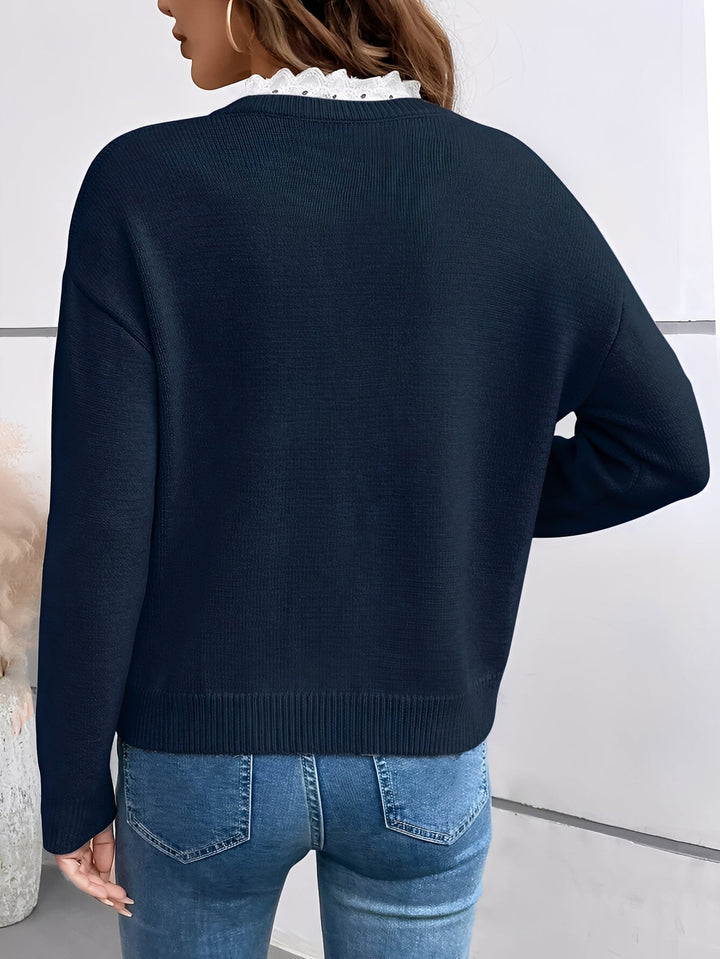 Maglione con Collo in Pizzo