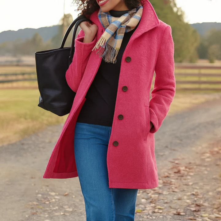 Bianca Cappotto Classico Mezza Stagione Rosa
