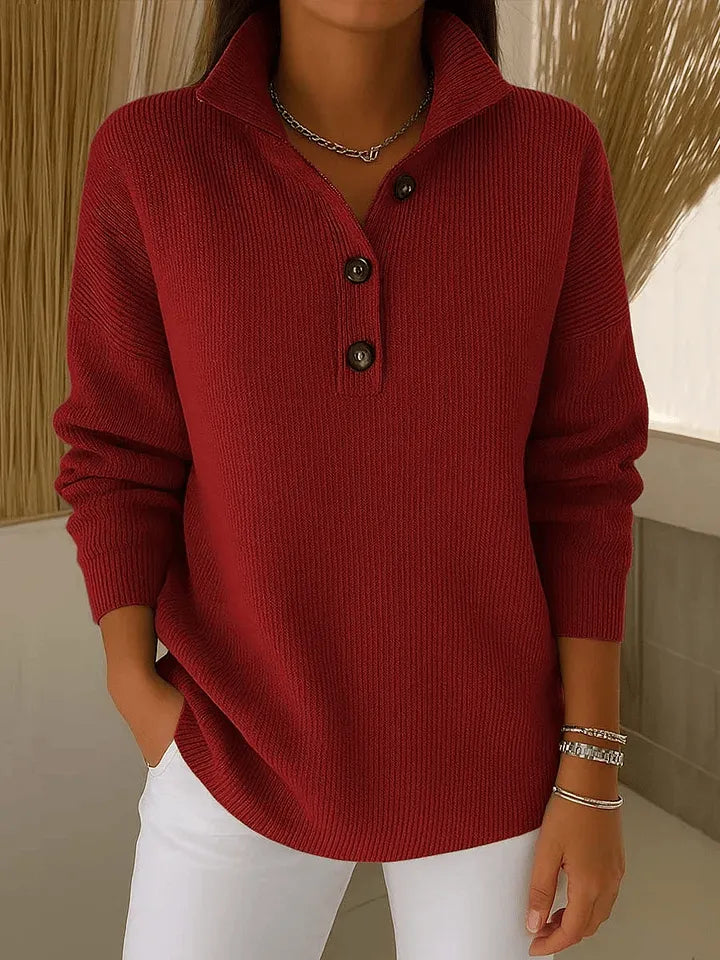 Ginevra Maglione Polo con Colletto Bordeaux