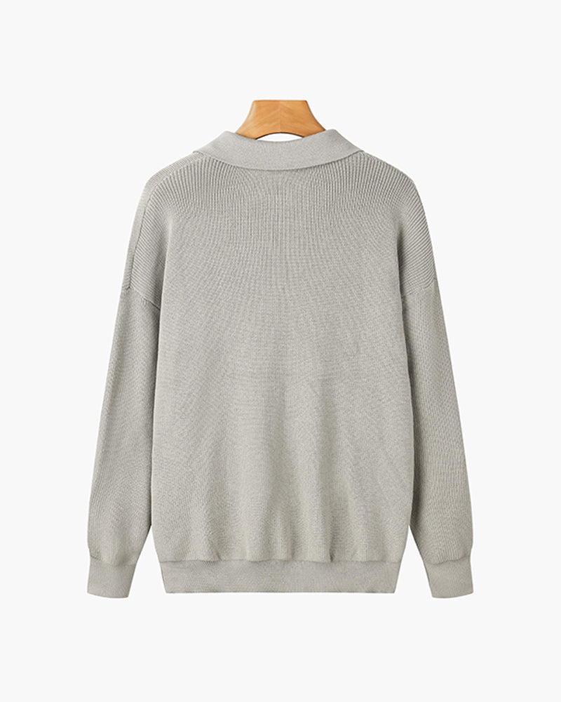 Maglione con Zip e Collo Alto