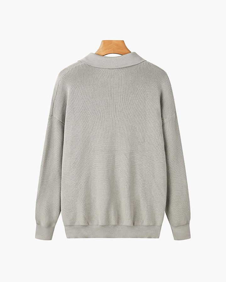 Maglione con Zip e Collo Alto