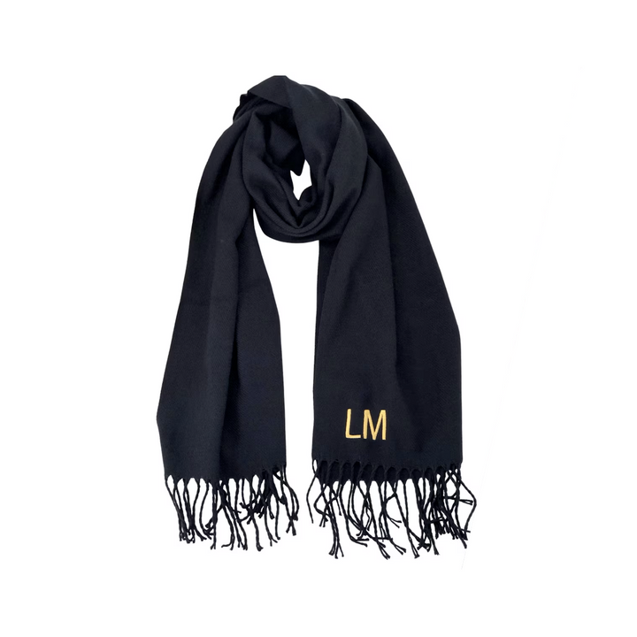 Sciarpa in Cashmere con Iniziali Ricamate