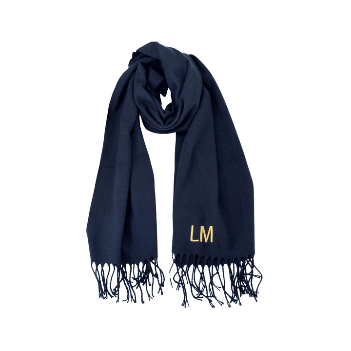 Sciarpa in Cashmere con Iniziali Ricamate