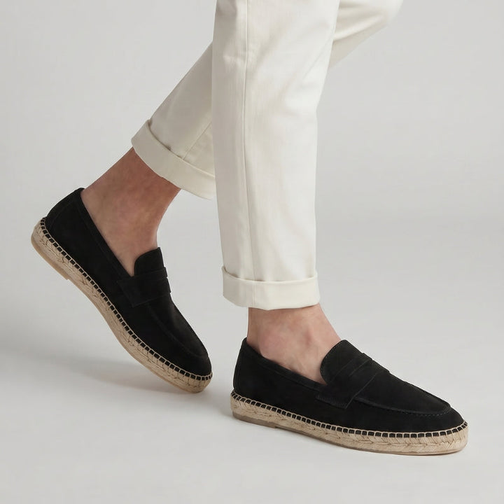 Mocassino Espadrilla in Camoscio Nero