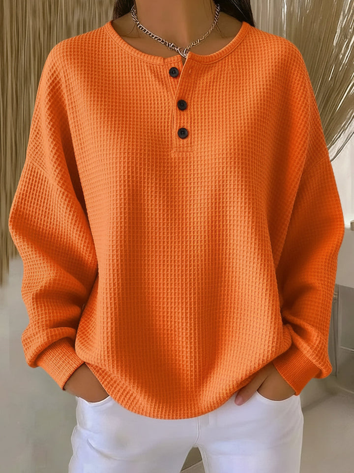 Felpa Henley in Waffle