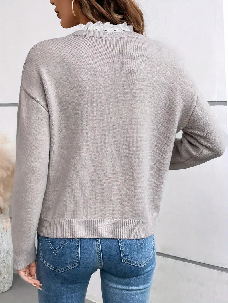 Maglione con Collo in Pizzo