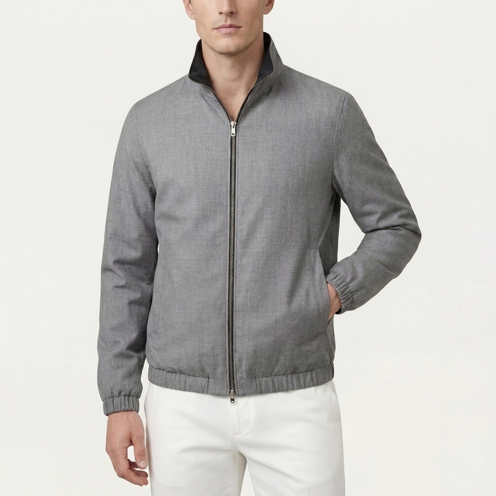 Giacca Reversibile Nera con Retro Grigio