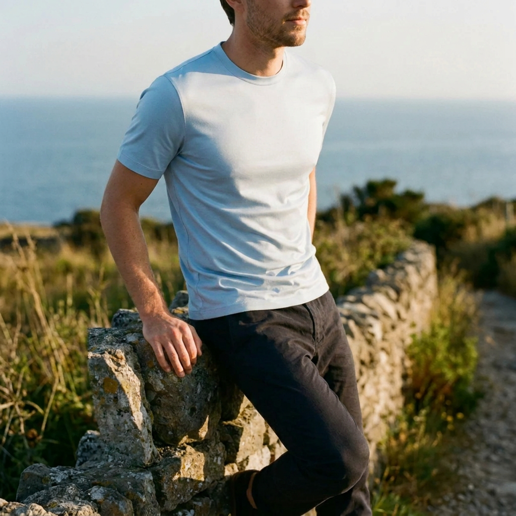 T-Shirt Lucida Azzurro Chiaro
