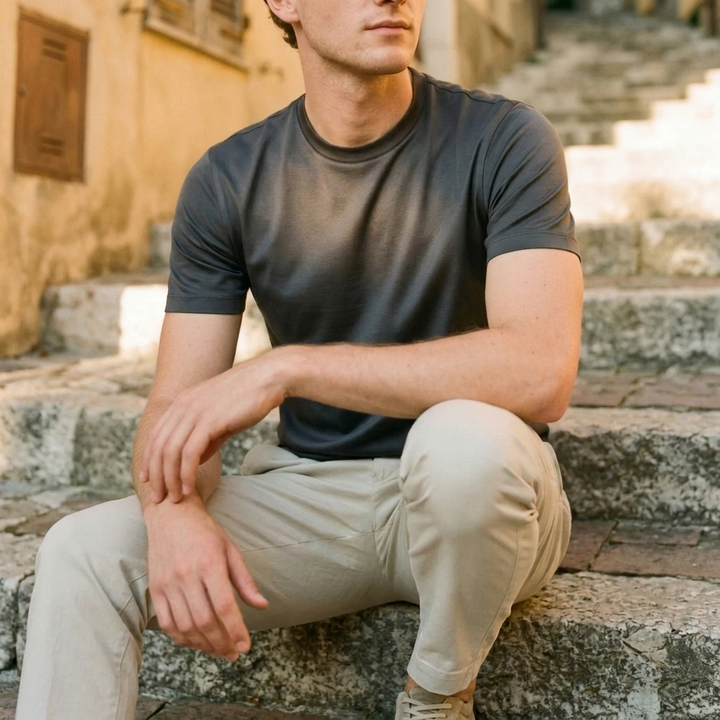 T-Shirt Lucida Grigio Scuro