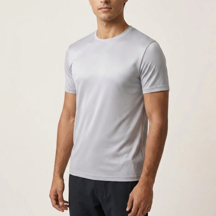 T-Shirt Alta Lucentezza Grigio Chiaro