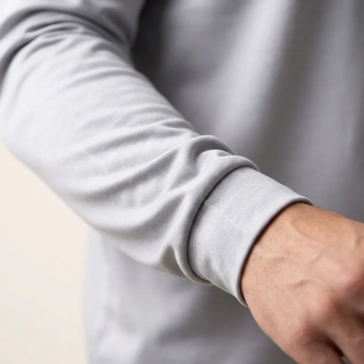 Maglia a Manica Lunga Lucida Grigio Chiaro