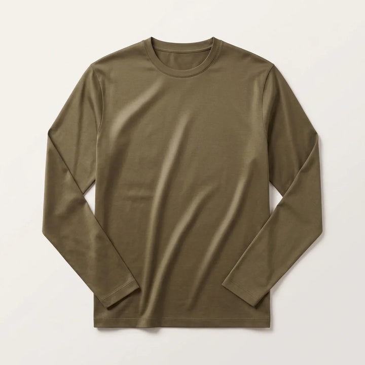 Maglia a Manica Lunga Lucida Oliva
