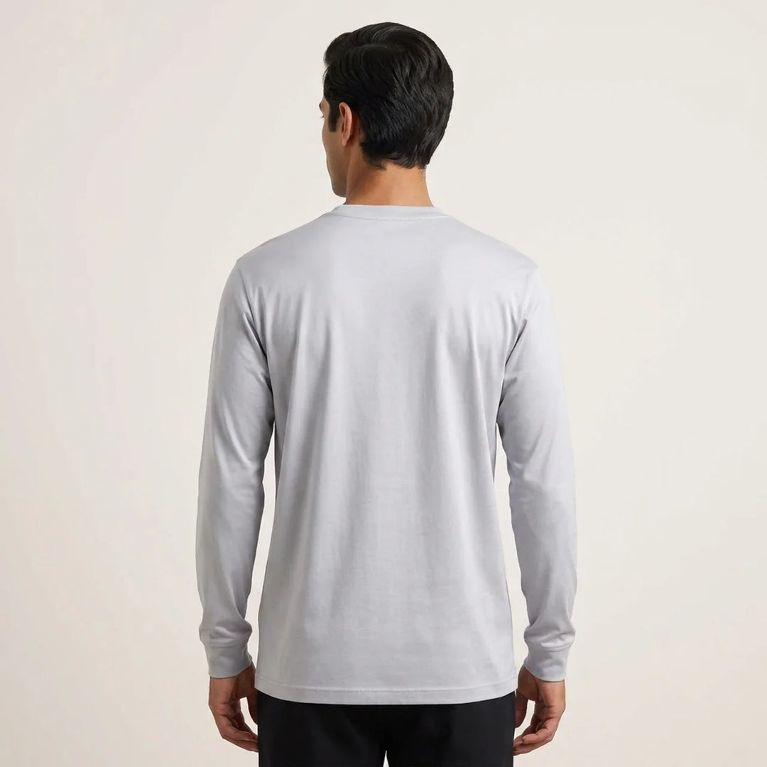 Maglia a Manica Lunga Lucida Grigio Chiaro