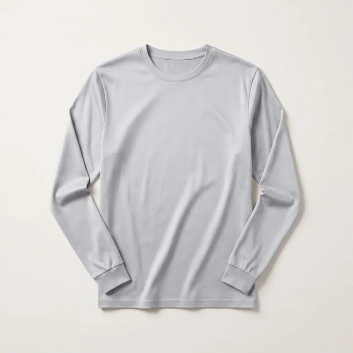 Maglia a Manica Lunga Lucida Grigio Chiaro