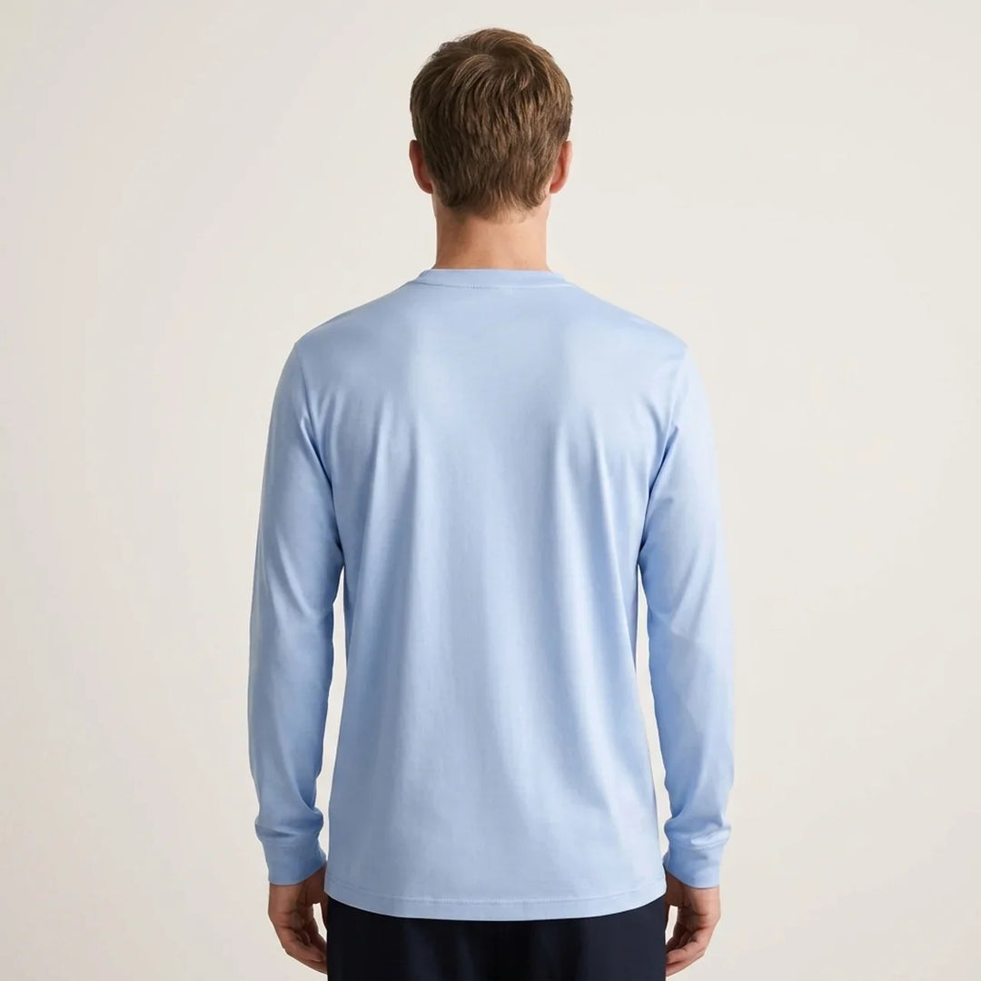 Maglia a Manica Lunga Lucida Azzurro Chiaro