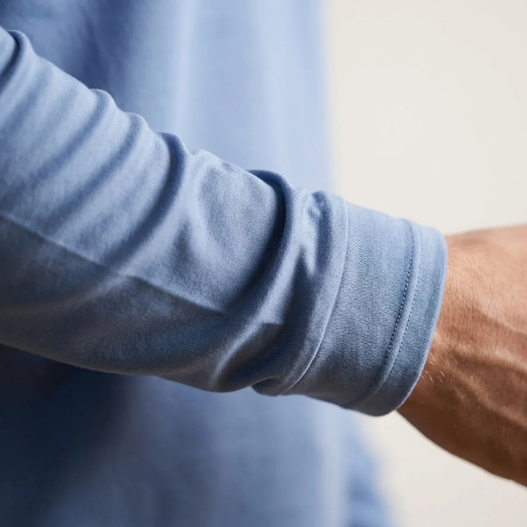 Maglia a Manica Lunga Lucida Azzurro Nuvola