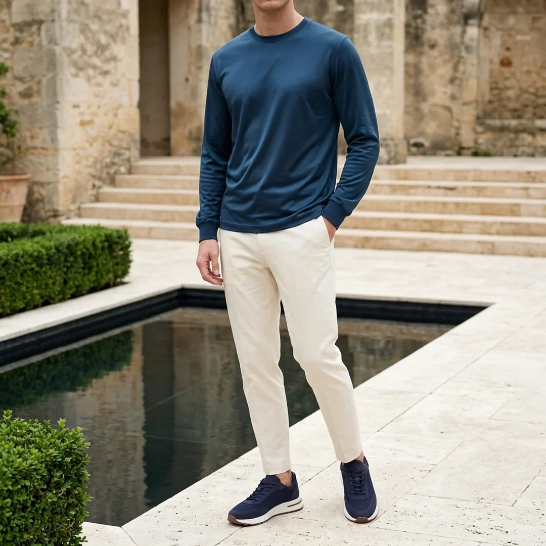 Maglia a Manica Lunga Lucida Blu Navy