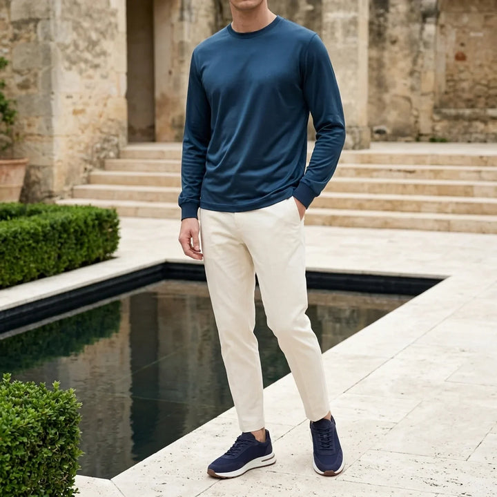 Maglia a Manica Lunga Lucida Blu Navy